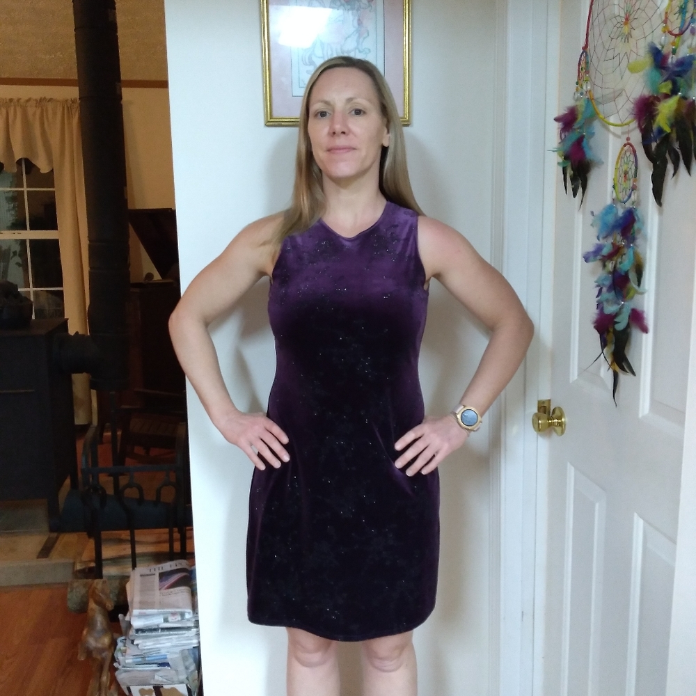 Purple Sleeveless Dress-Glittery!